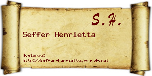 Seffer Henrietta névjegykártya